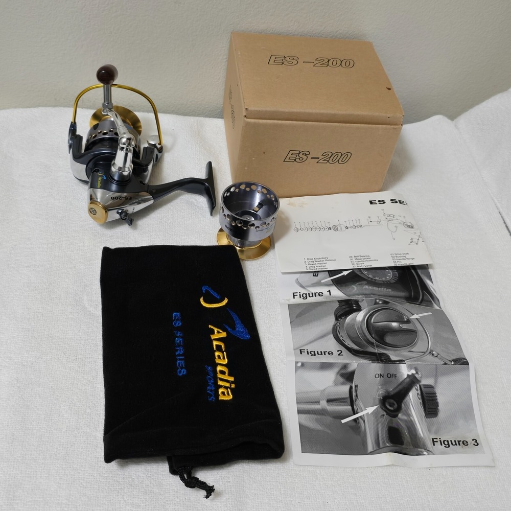 New Acadia Sports Fishing Reel ES Series - ES-200 Comes W/ Extra Spool / Bag